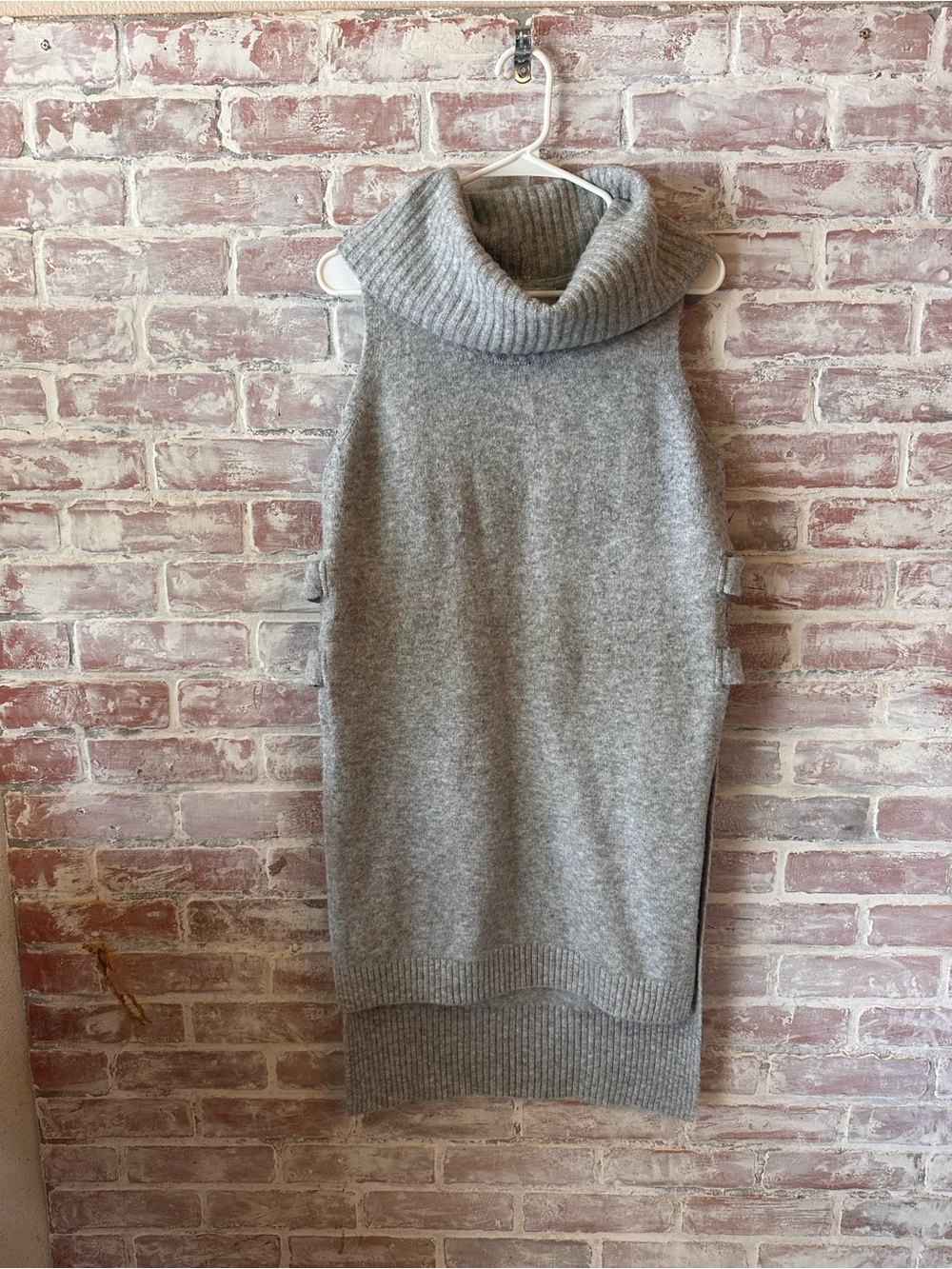 ruby moon Gray Sleeveless Cowl Neck Sweater Dress